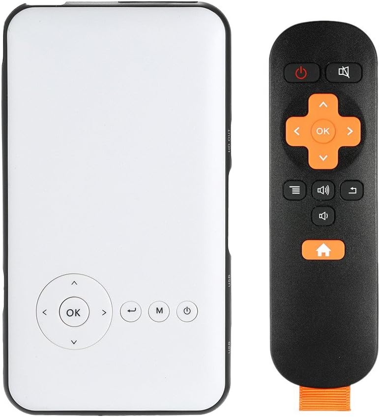 M6 LED Video Projector, Mini Smart Android Pico Projector - HDMI Input - Miracast and Airplay Function - Built-in WI-FI Slim Wireless HD Portable Pocket DLP Home Cinema Theater Projector