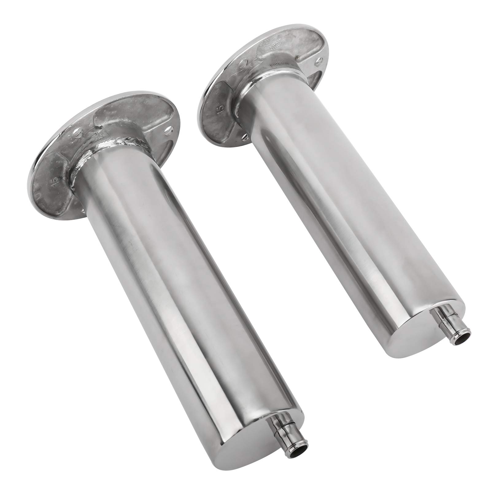 YaeMarine Juego de 2 soportes para caña de pescar de acero inoxidable 316 de lujo con drenaje, soportes para caña de pescar de montaje empotrado, 30 grados, 15 grados, 90 grados (15 grados)