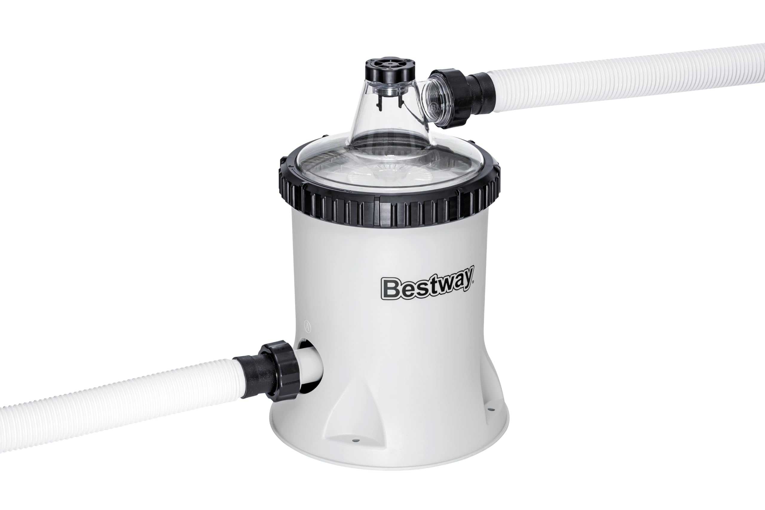Bestway Filterpumpe, 5.678 l, mit Polysphere-Kugeln, für oberirdischen Pool – 27,2 cm x 27,2 cm x 42,1 cm – Grau