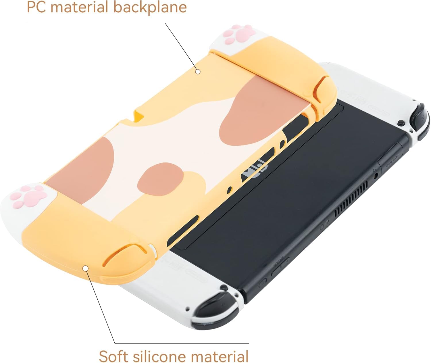 GeekShare Jolie Coque de Protection Ergonomique Compatible avec Console Switch OLED et Joy Con, Absorption des Chocs et Anti-Rayures pour modèle Switch OLED - Jaune