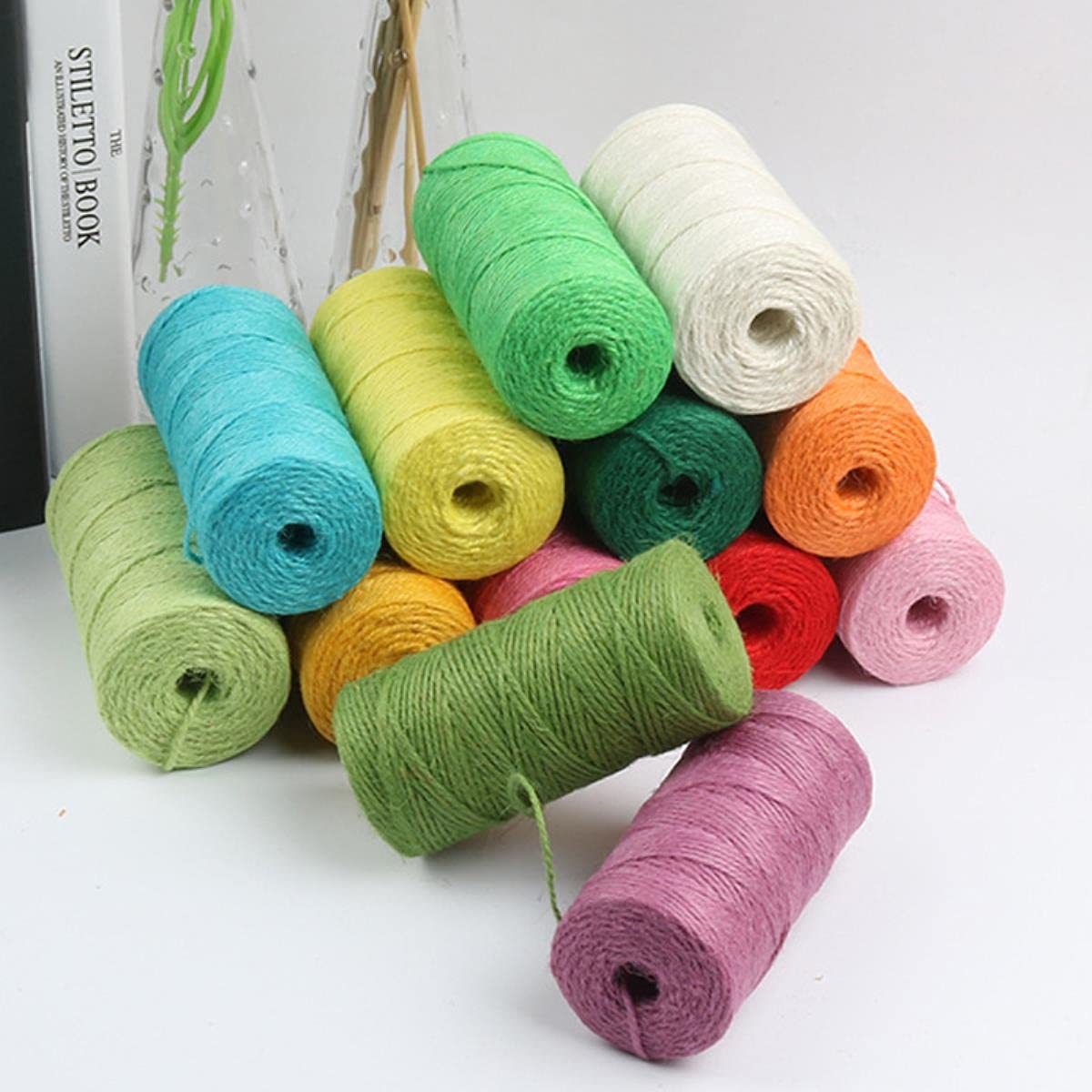 100 M/rotolo Di Canapa Naturale Corda Di Iuta Spago Tela Da Imballaggio Corde Fili Filo Fai Da Te Scrapbooking Mestiere Decor Partito Regalo Di Nozze-cina, 100 M - Foto 11