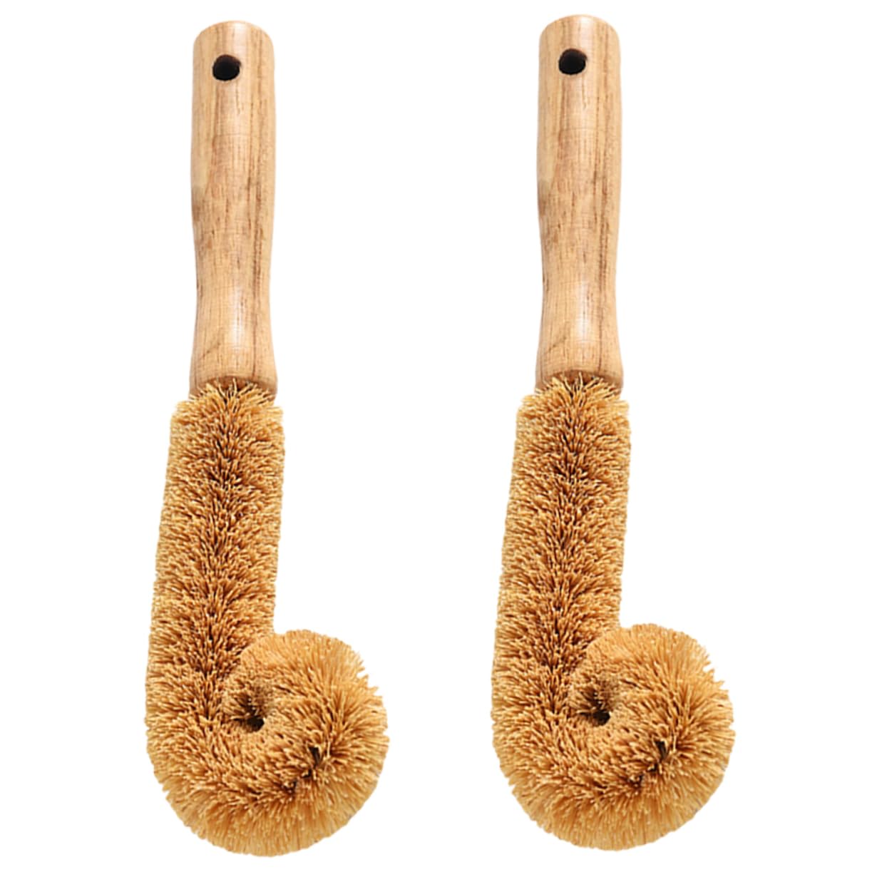 Gatuida 6piezas Cepillo De Limpieza para Botellas y Tazas Diseño Botellas De Agua Biberones y Copas Madera De Haya Natural