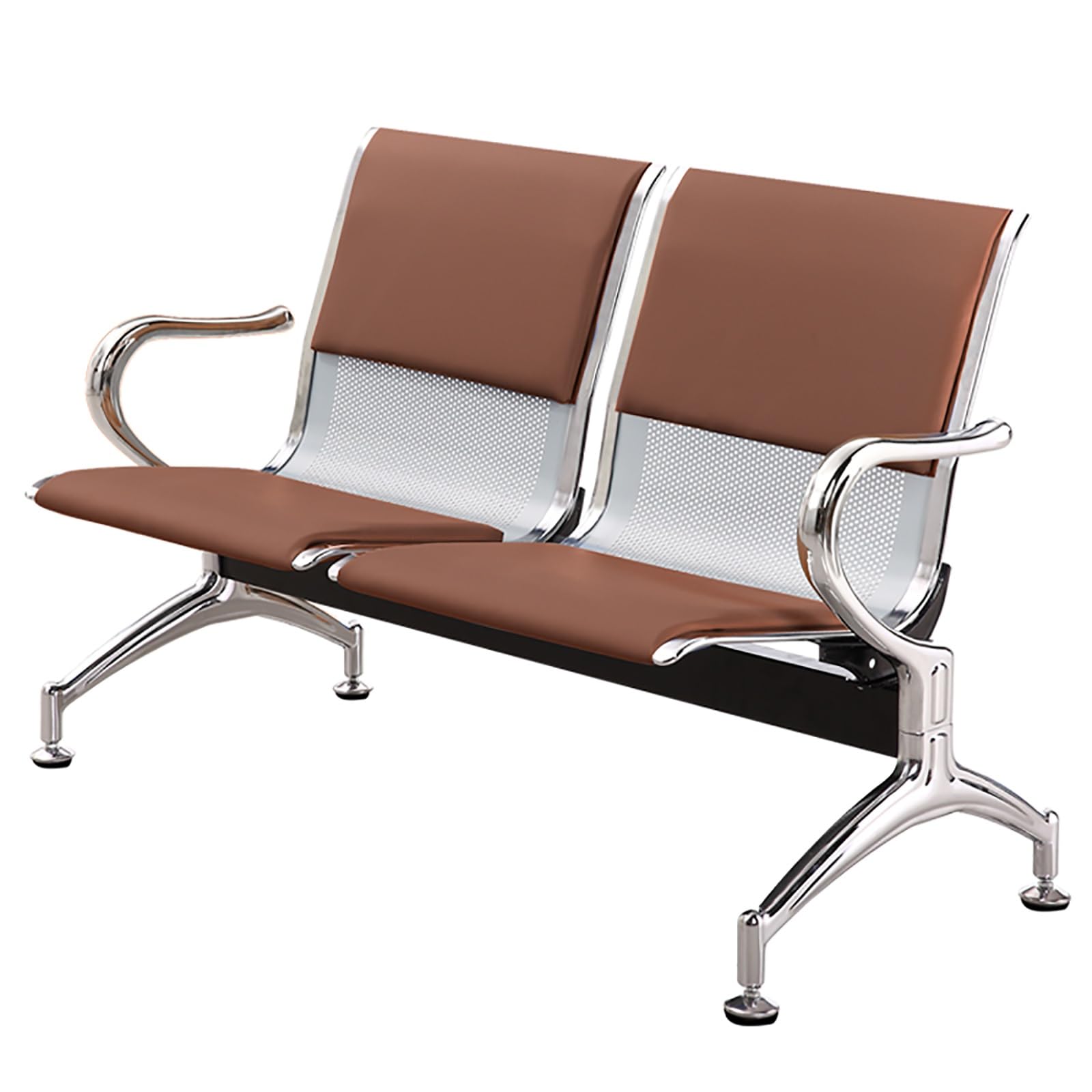 ASerZenith Reception Chairs With Armrests And Backrest For Conference Rooms, Offices, And Waiting Areas - Stylish Seating Solution,Marron-Taille Unique