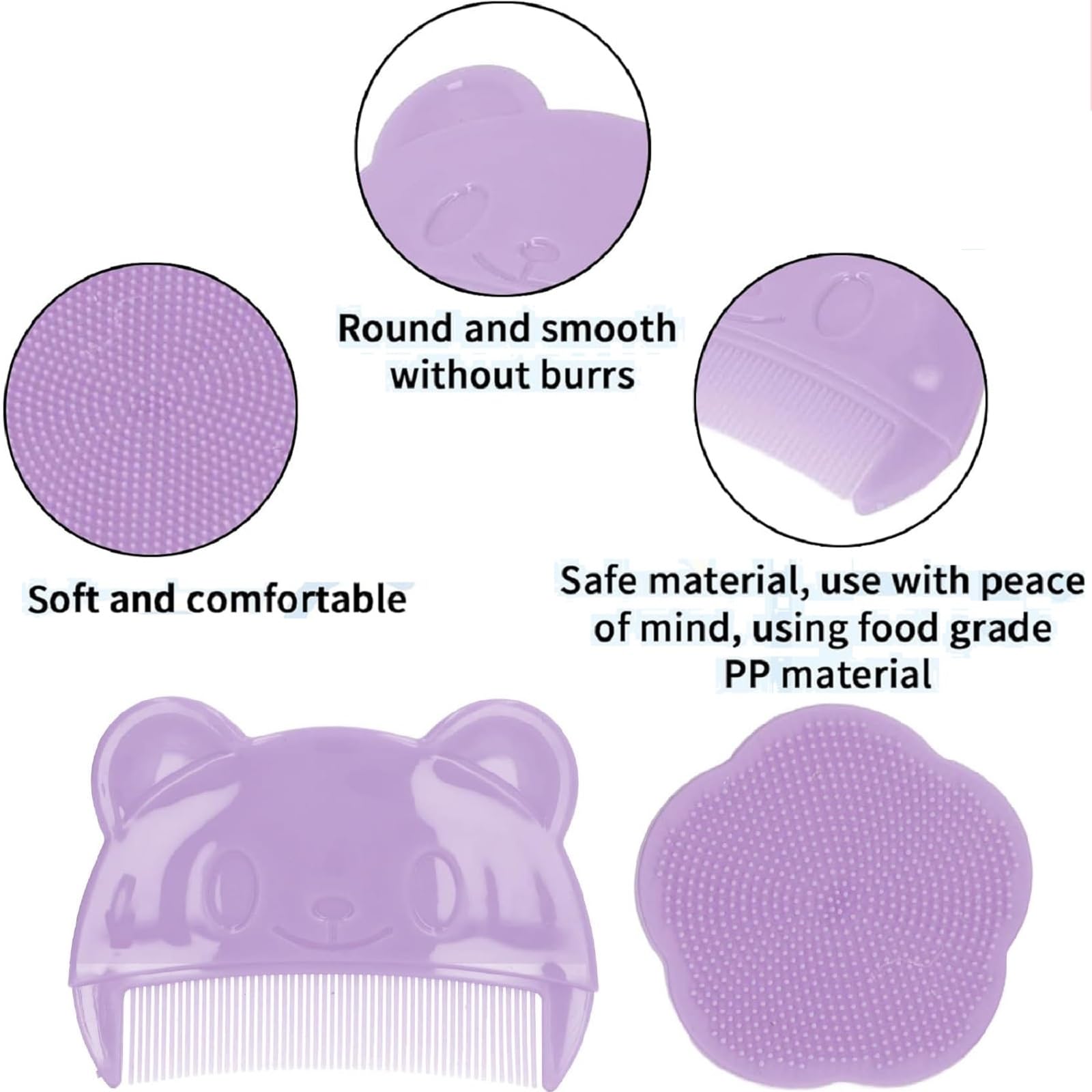 Brosse et Peigne pour Croûtes de Lait,Brosse en Silicone pour le Bain de Bébé,Brosse de Massage en Silicone,Brosse de Bain Pour Bébé,Brosse Pour Berceaux Pour Bébé pour Convient Aux Nouveau-Nés(2PCS)