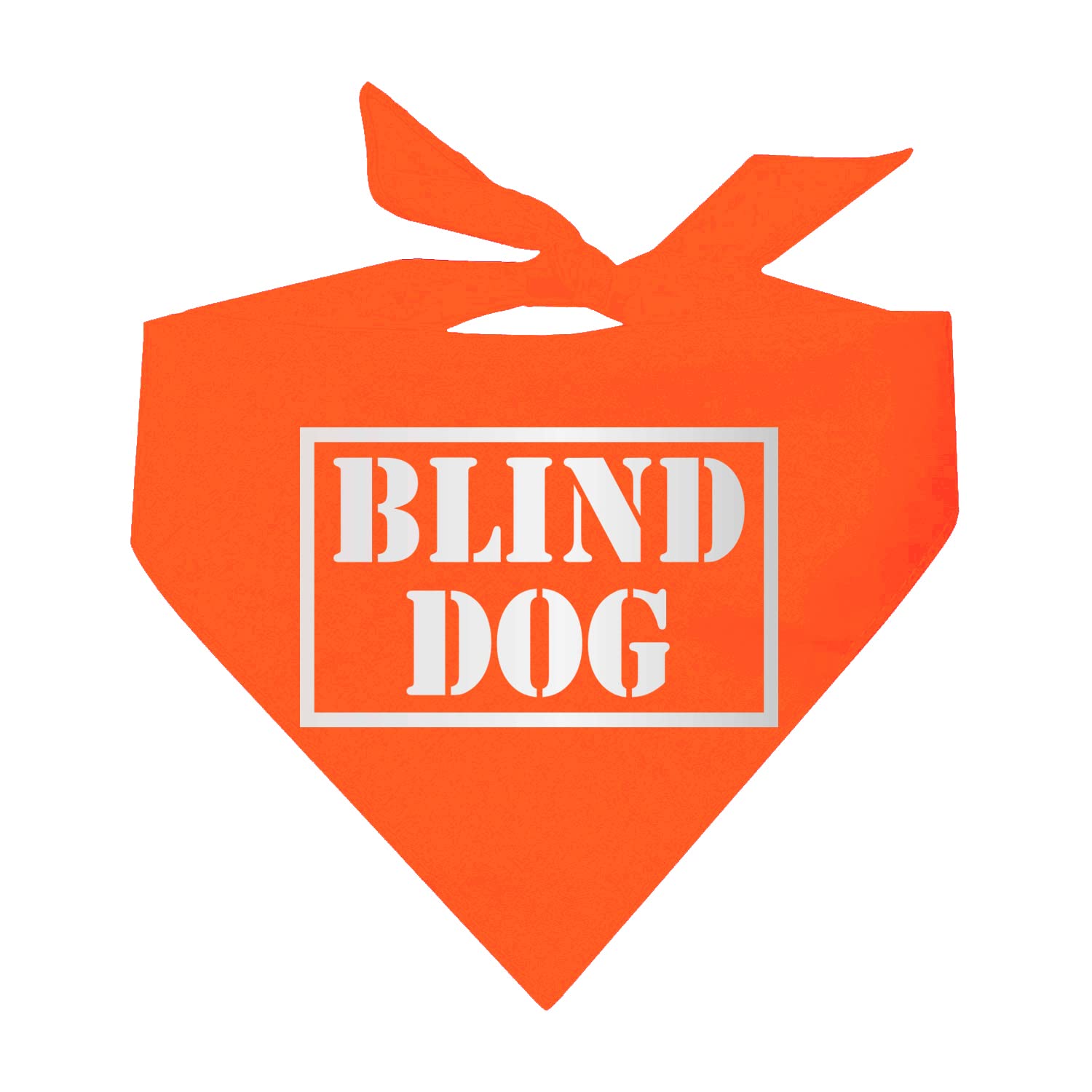 Blind Dog Reflective High Visibility (Hi Vis) Night Safety Neon Dog Bandana | 100% Adjustable Cotton Triangle | Made in USA | Deaf | Impaired | Hearing Loss Accessory | Warning | (Neon Orange, OS 828)