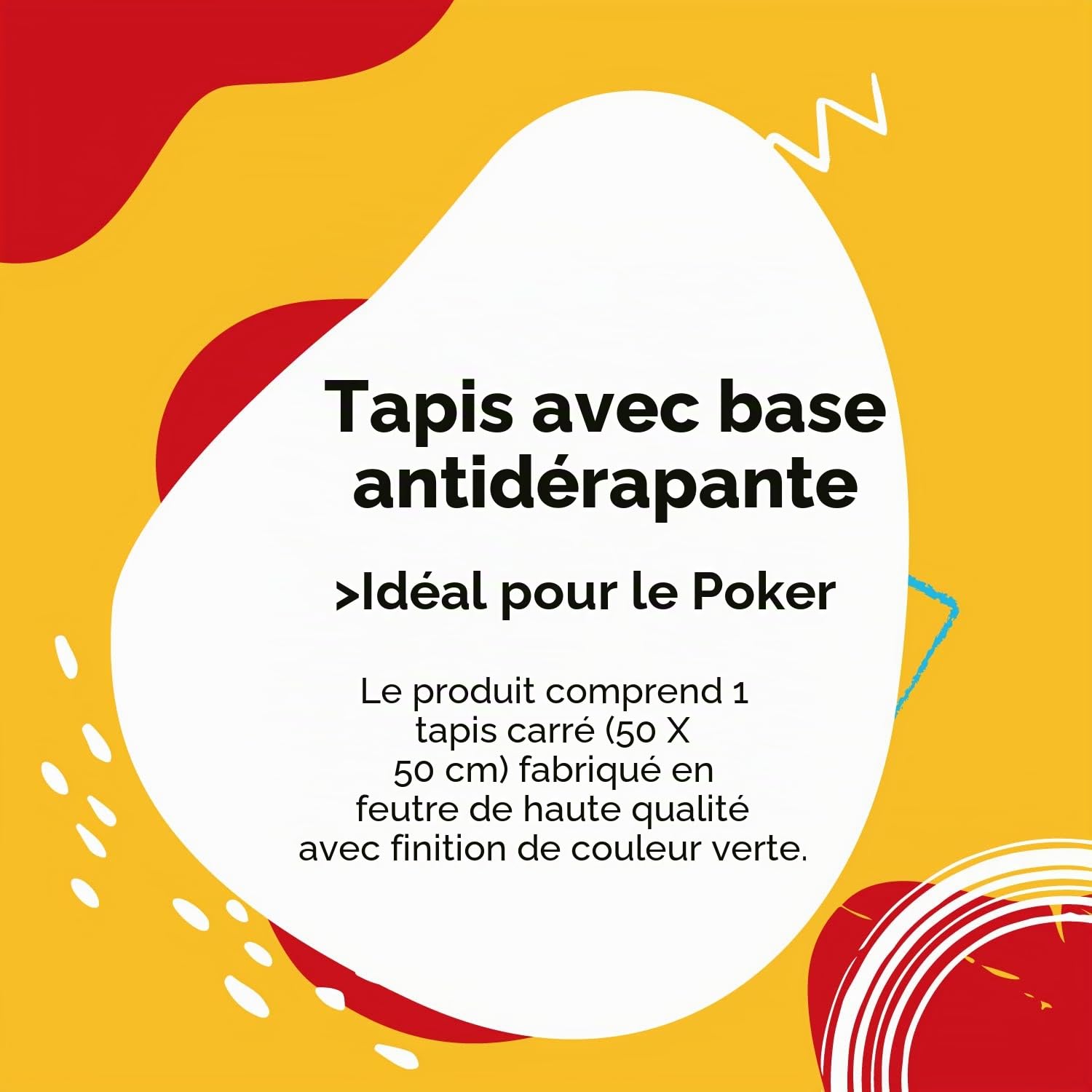 Cayro - Tapis avec Base Antidérapante - 50 X 50 Cm - Accessoire pour Jeux De Société - Idéal pour Poker, Cartes Ou Dés - Jusqu'À 4 Joueurs - Vert
