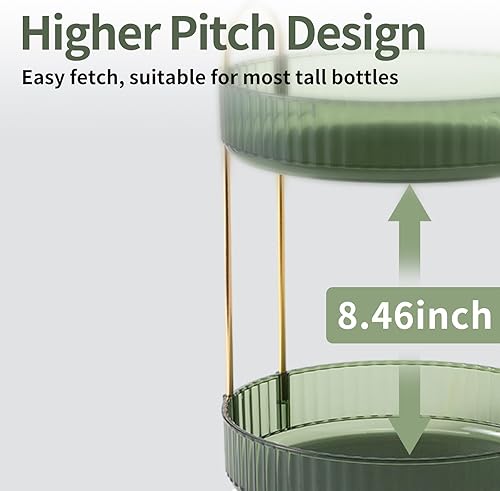 Miniatura 6 de Organizador de maquillaje giratorio de 360 grados para tocador, organizadores de cuidado de la piel de 2 niveles de gran capacidad, organizador de