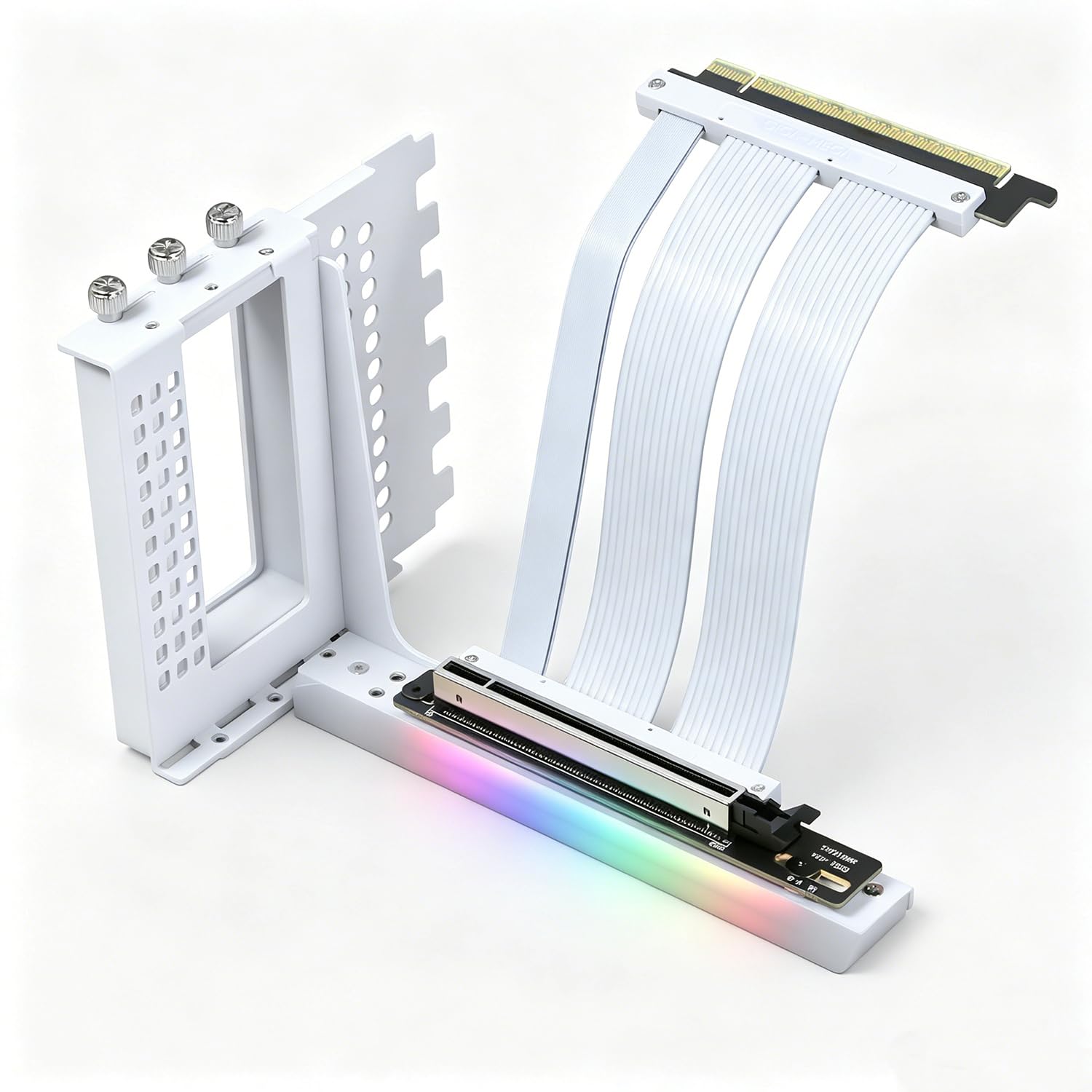 PCIe X16 GEN5 Right Angle Riser Cable PCIe 4.0 and 5.0 with GPU Vertical Mount Bracket for RTX4090,RTX5090D, RX7900XT, RX9070 ATX (16cm GEN5 White Bracket V3)-image-30