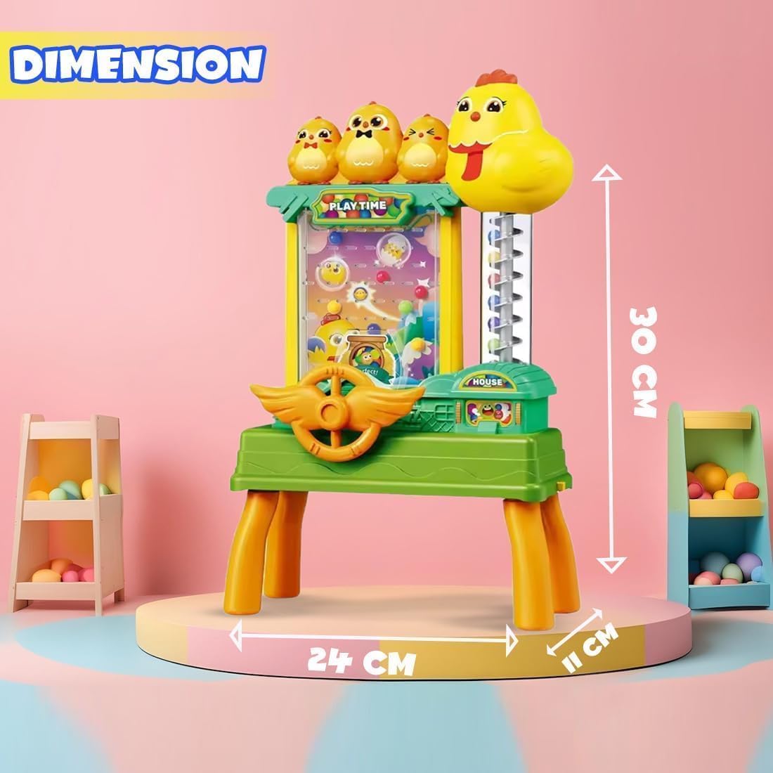 Oupstrive Catch Ball Machine Indoor Game for Kids Chicken Electric Rotate Dribbling Dropped Fun Activity Game Interactive Table Top (Multicolor, Pack of 1) 3