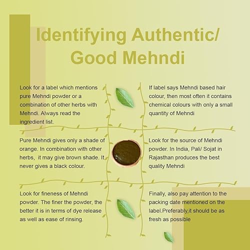 Miniatura 5 de Yauvanya Henna india pura y natural original (Mehndi) para cabello - 3.53 oz | Henna rajastán | Color natural del cabello | Vegano | Libre de PPD |