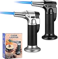 Vista 6 de 2 sopletes de butano, encendedor recargable, soplete de butano de cocina con llama ajustable para barbacoa, crema brulee, hornear