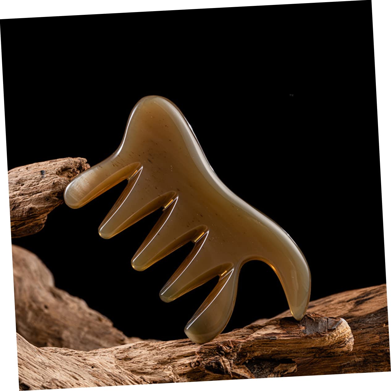 Healeved 3stücke Wasserbüffelhorn Kamm Für Kopfhautmassage Guasha Und Körpermassage Fünfzahn-massagenkamm Und Für Und Vielseitig Einsetzbar Für Beine Nacken Und