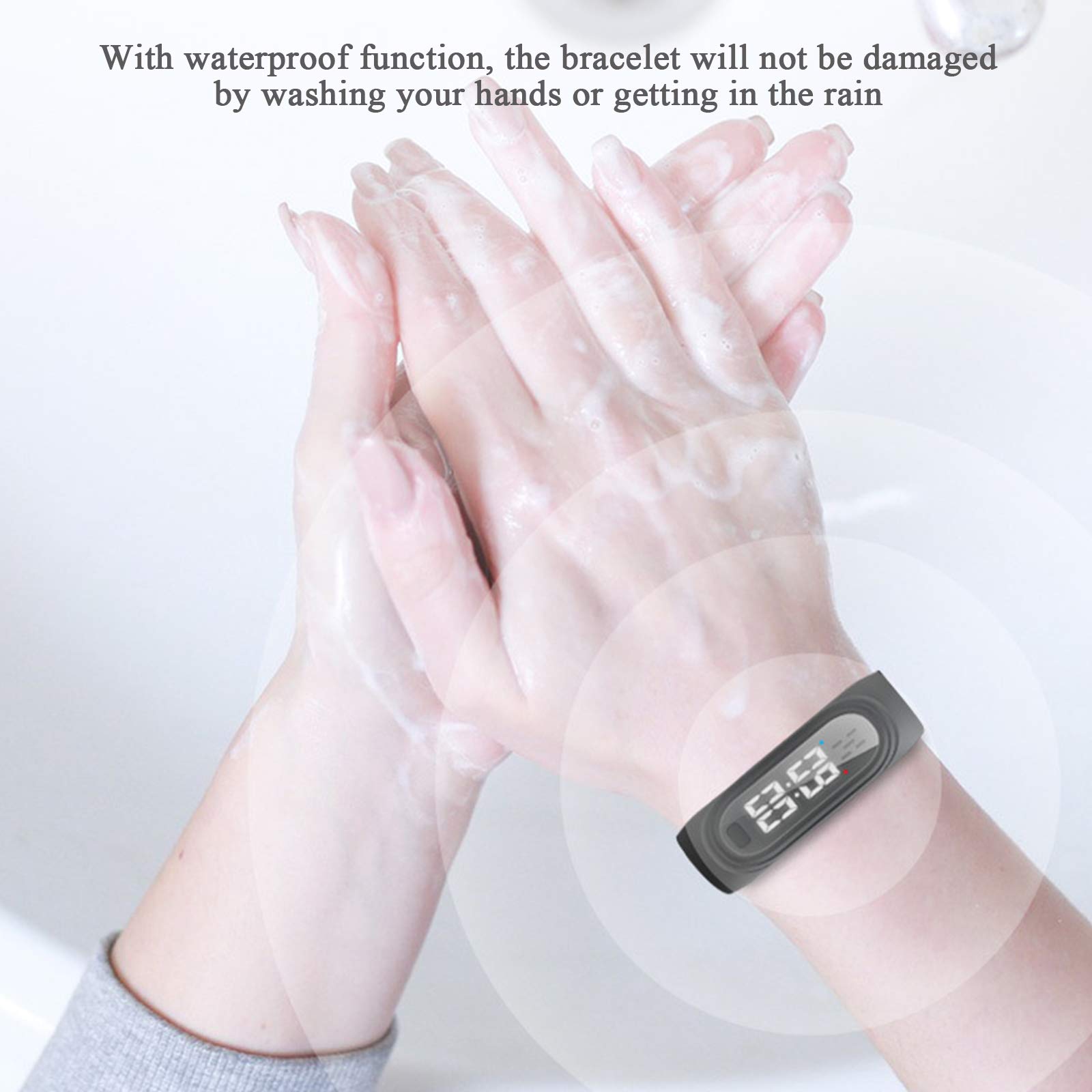 Bracelet anti-moustiques à ultrasons avec affichage de l'heure, bracelet étanche rechargeable par USB pour voyage et camping