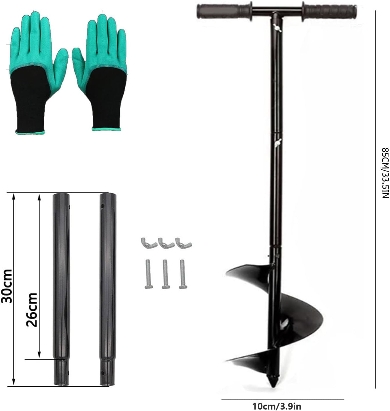Compost Turning Tool,Compost Stirring Tool,Compost Aerator Tool Turner and Mixing Tool for Outdoor Compost Tumbler Bins Bags (Black, 85 * 10cm)