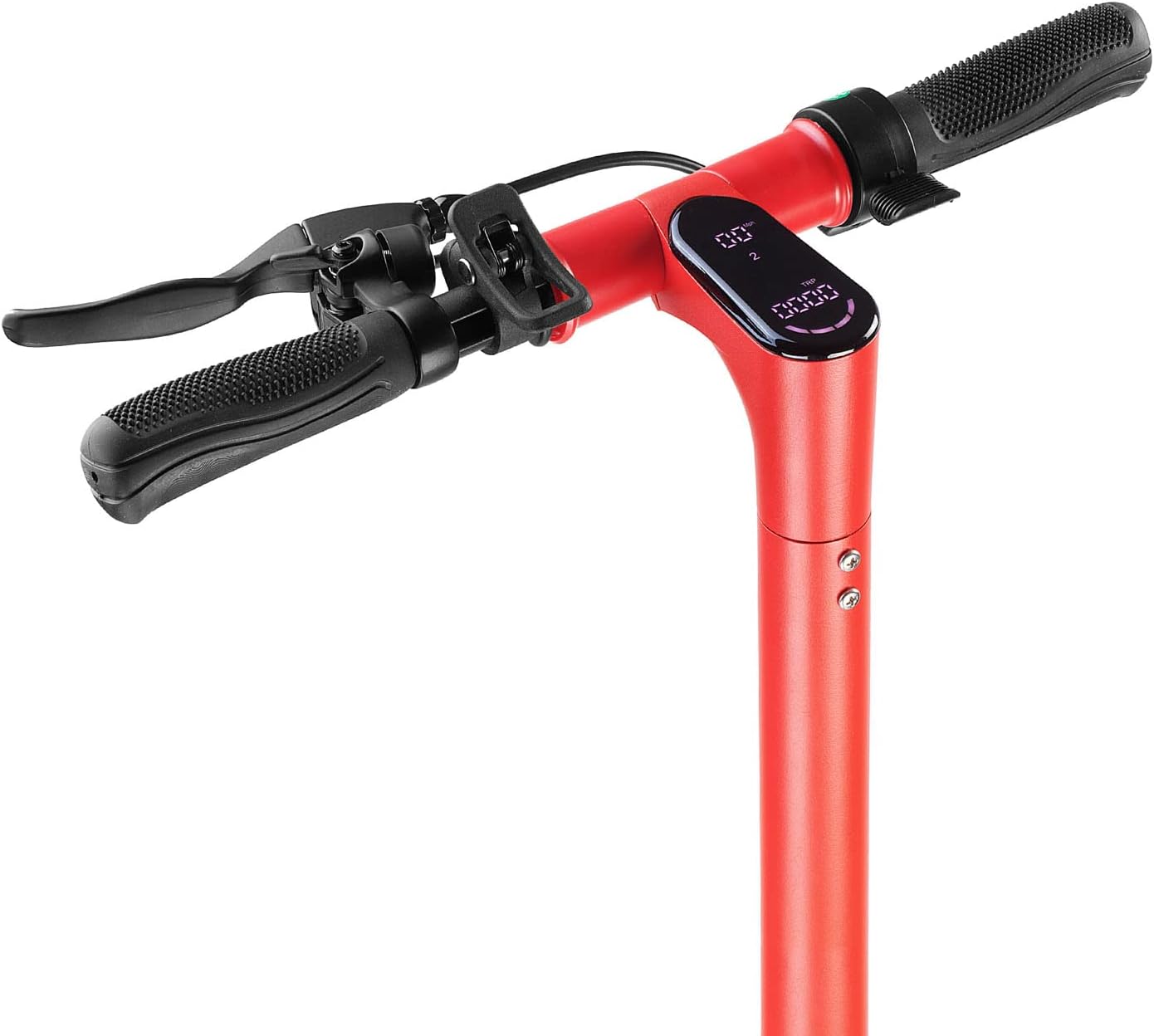 Ìfihàn XPRIT Electric Kick Scooter tó súnmọ́ ibi tí wọ́n ti ń fi àmì ìyára àti bátírì hàn.