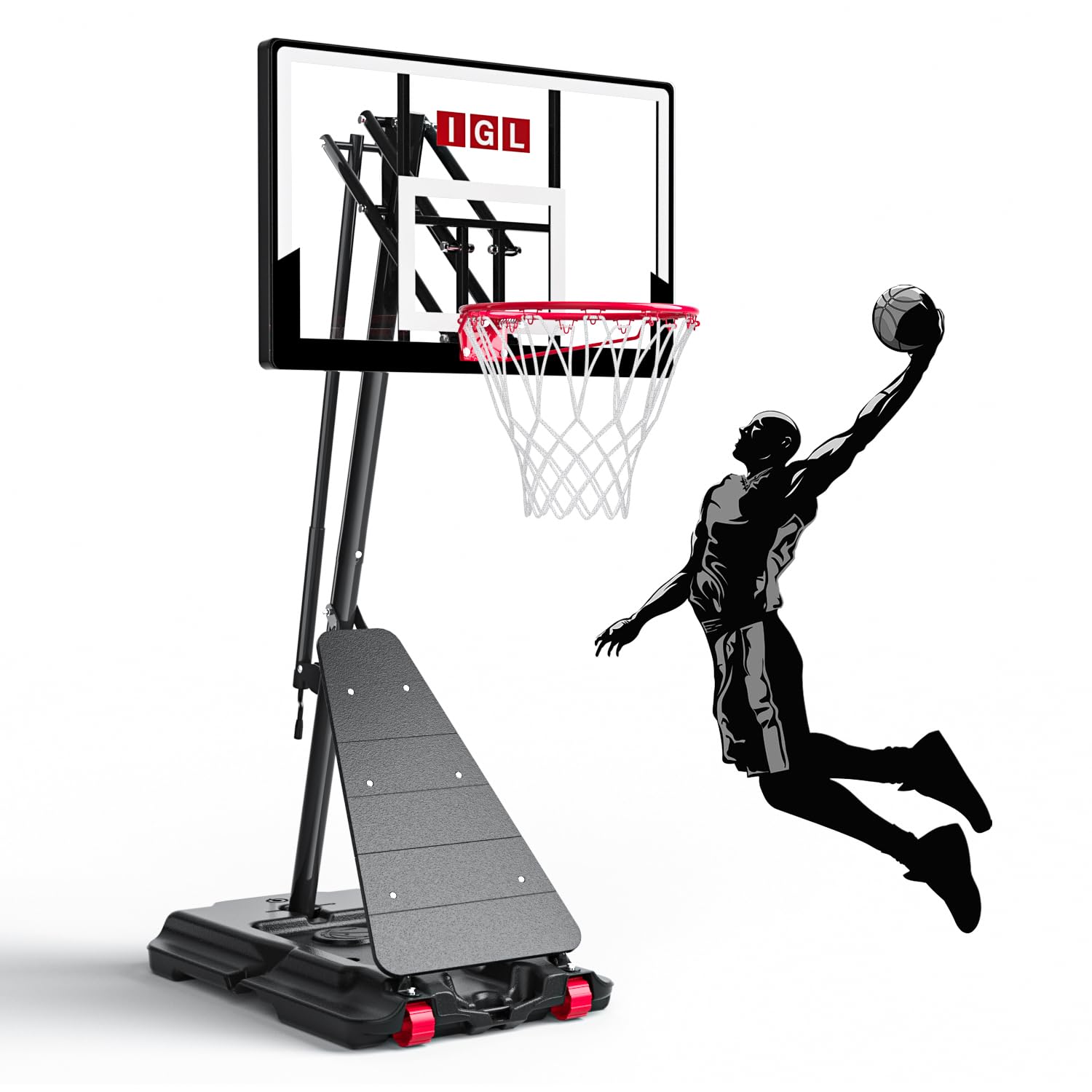 IGL Portable Basketball Hoop Outdoor, 10 FT Height Adjustable