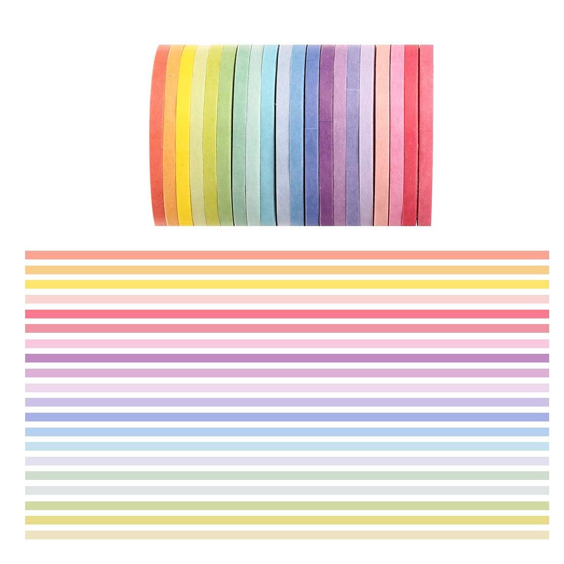 3mm Washi Tape Set Washi Tape Set Scrapbook Album Decoration Masking Tape DIY Decorative Paper Slim Tape (Set of 20) : Industrial & Scientific