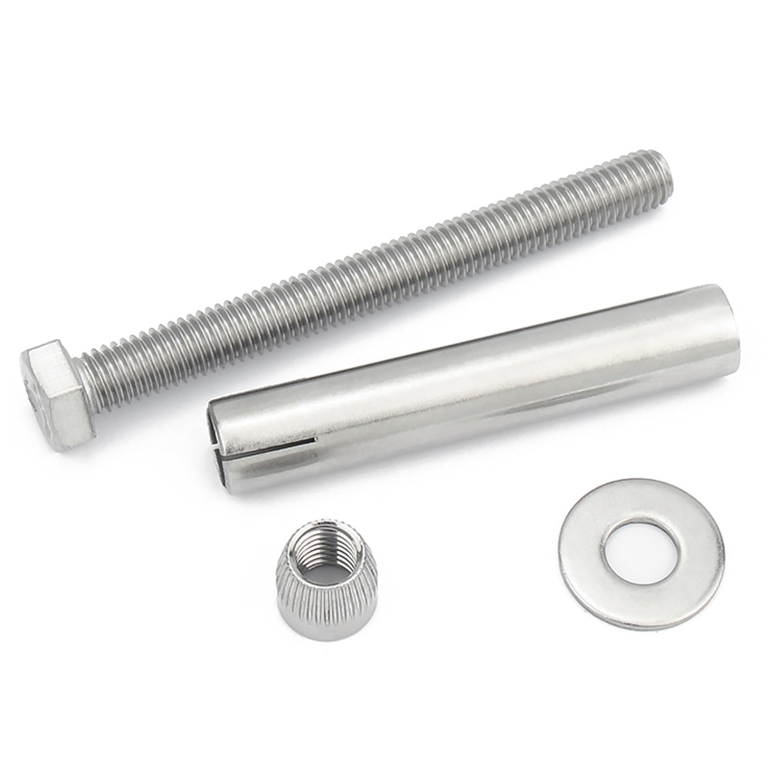 Perno de expansión M6 M8 M10 M12 304 de acero inoxidable externo hexagonal de expansión para hormigón (M10 x 90-10 piezas)
