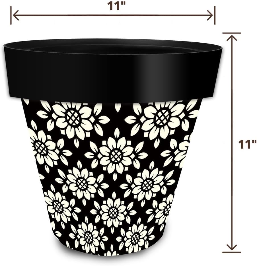 Briarwood Lane Geometric Floral Medium Planter