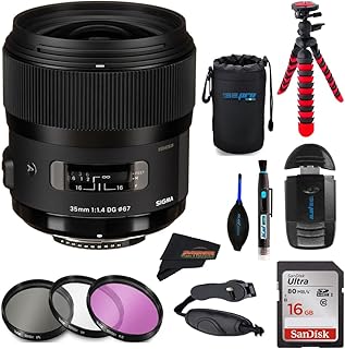 Sigma 35mm f/1.4 DG HSM Art Lens for Canon EF with Sunshine Photo Accessories Bundle...