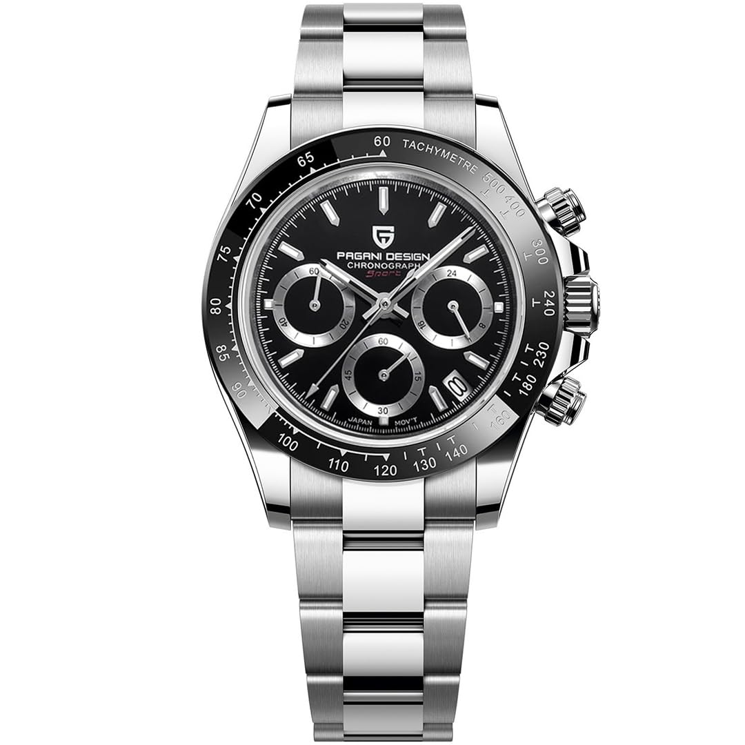 LACZ DENTON Pagani Design PD1644 Quartz Watches Mens Stainless Steel Men Chronograph Waterproof 100M Men Sports Clock Men Fashion Gift Business Casual Men Wristwatches…