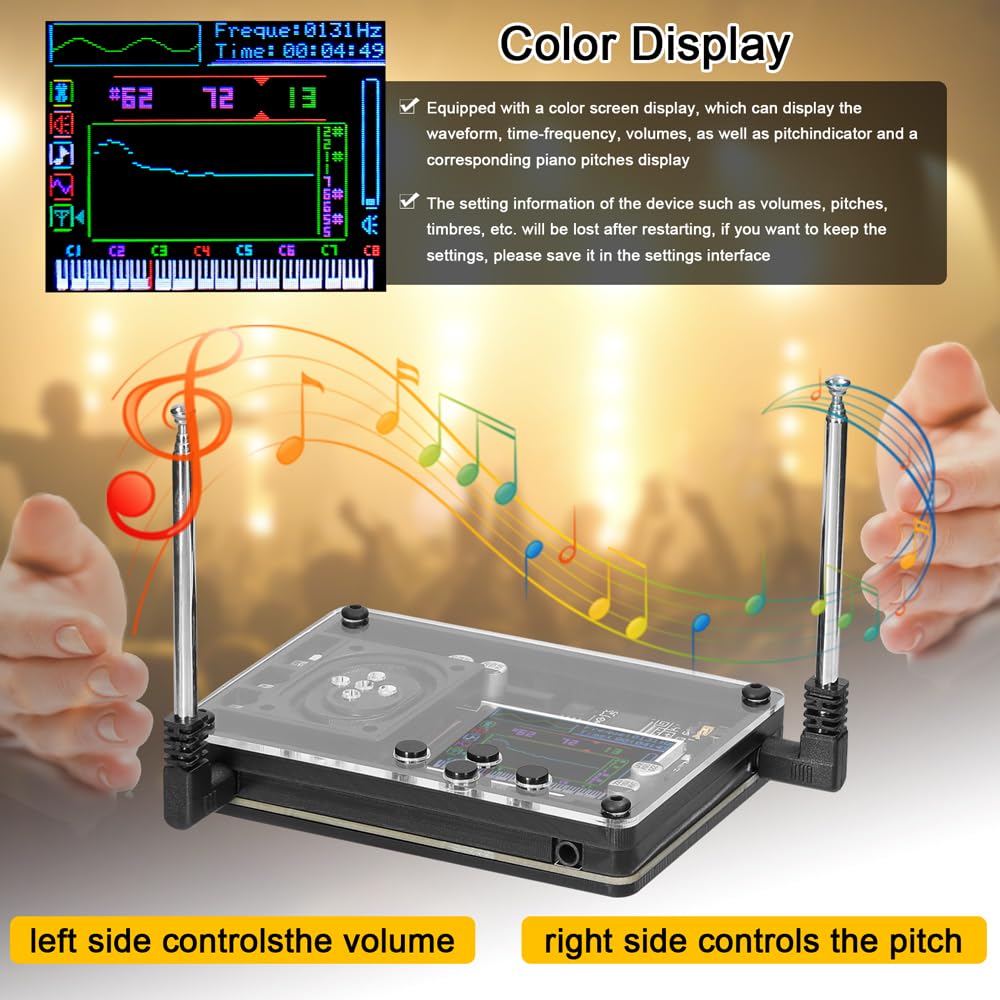 Audio Theremin Musical Module, Color Display, Voices Adjustable Design, Small and Exquisite, Item for Friend - Image 3