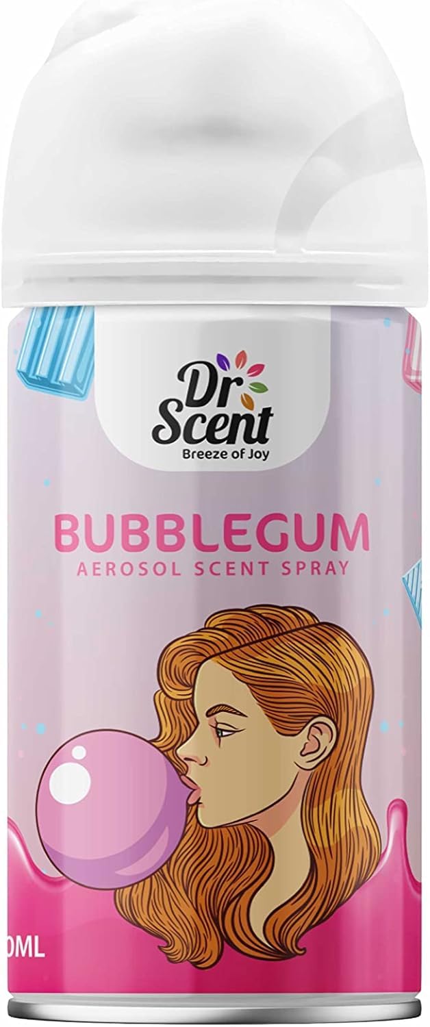 Dr Scent Air Freshener Jasmin Aerosol Spray (300ml) Long Lasting Spray (Bubble Gum)