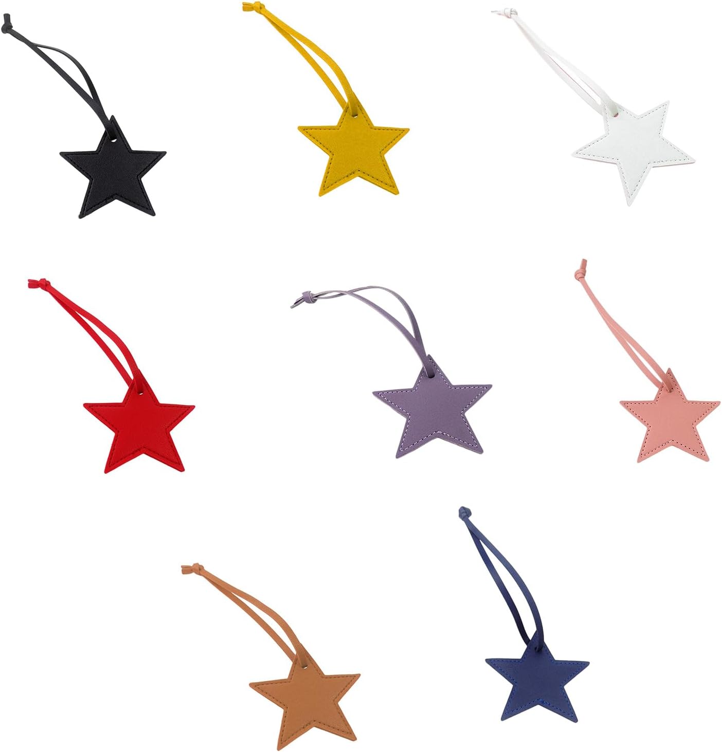 Leather Star Keychain Five-pointed Pendant Multipurpose Luggage Tag Bag Charm for Women Travel Accessory image 5
