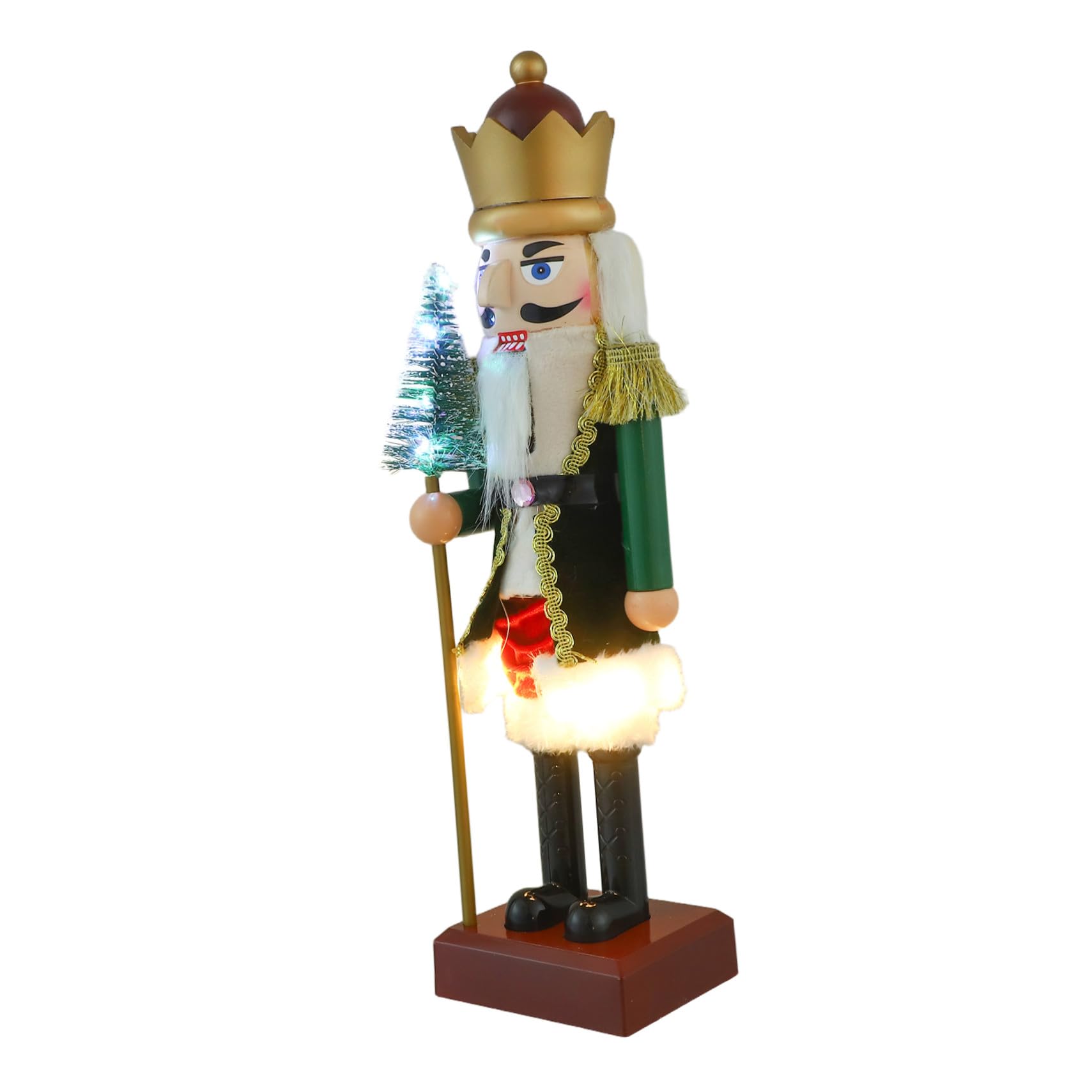 VICASKY Nussknacker-Soldat-Figur mit Musik und Led-Beleuchtung Festliche Tischdekoration Weihnachtspuppenmodell aus Kunststoff für Sammler und Heimdekoration