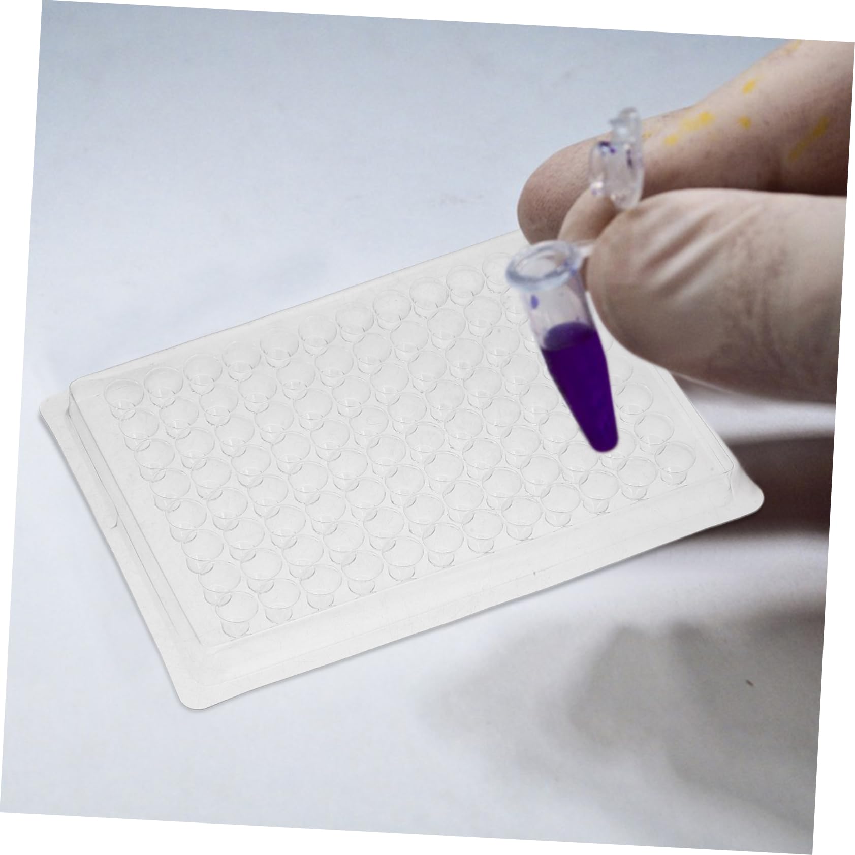 2 Series Herramienta De Cultivo De Tejidos Placa De Cultivo Celular De Laboratorio Plato De Cultivo De Polivinilo Transparent 100 Piezas*2