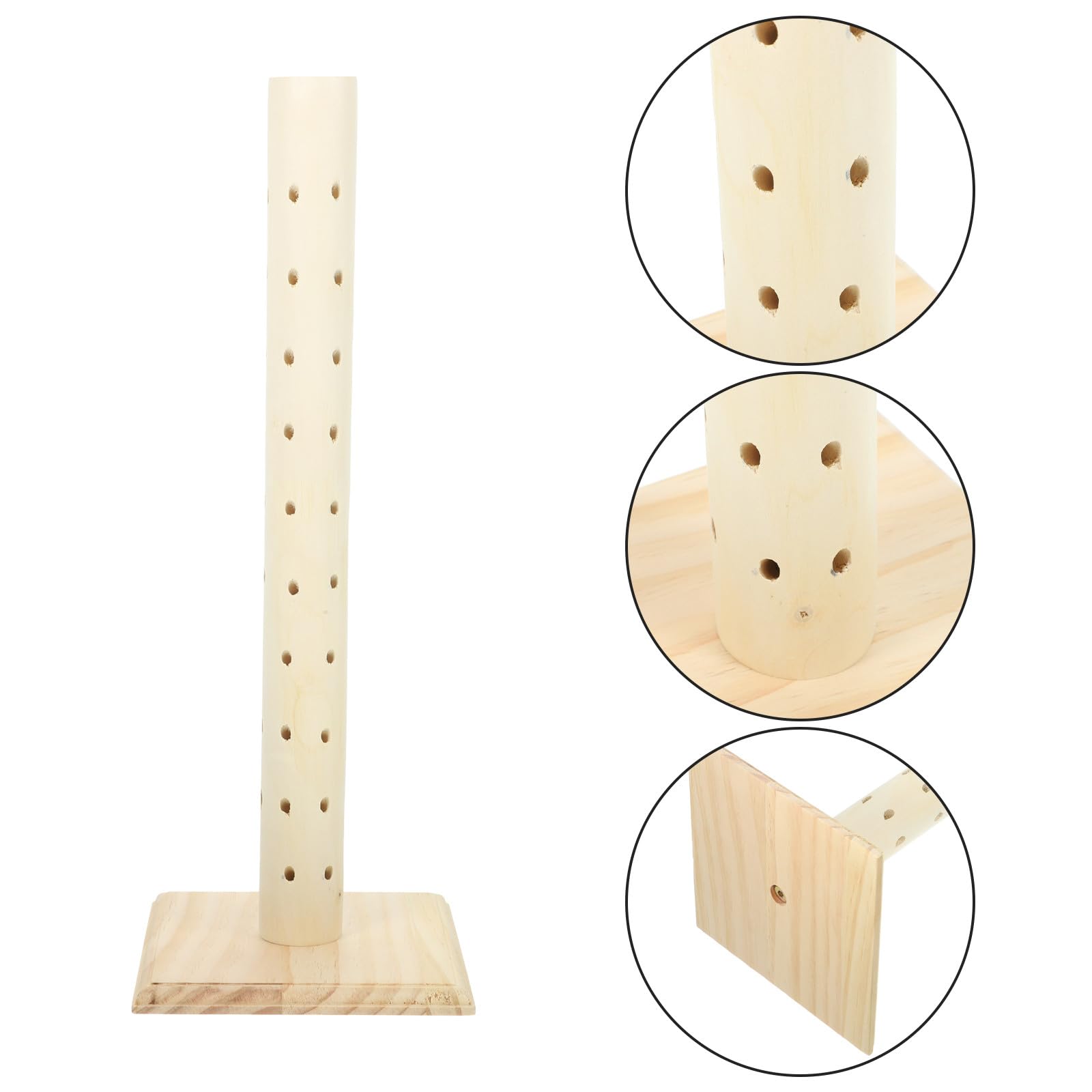 CALLARON Support à Sucettes Bois 60 Trous Forme Colonne Porte-Bâtonnets pour Étalage de Confiseries et Buffet Sucré