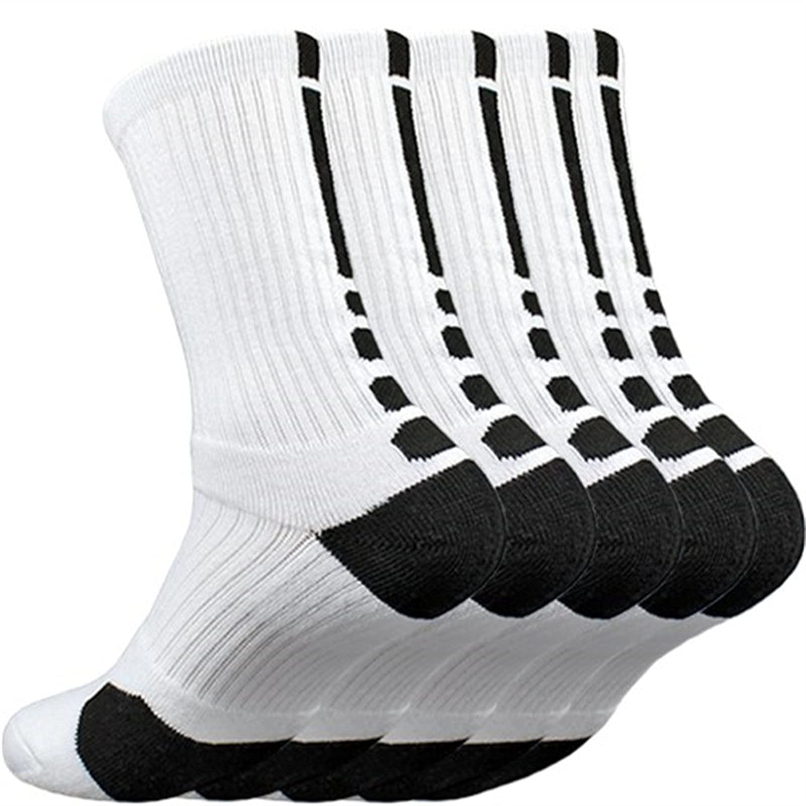 5 Pares de Hombres Deportes Calcetines con amortiguación Terry Baloncesto Ciclismo Running Senderismo Tenis Socket Ski Women Cotton Sports Socks 39-45