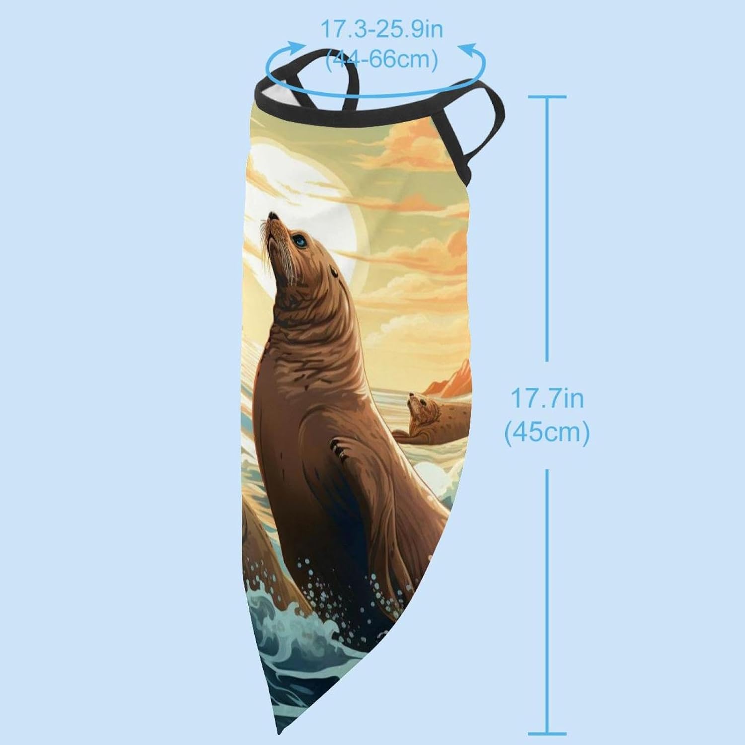 4 Pack Sea Lion Neck Gaiter Face Cover Scarf, Breathable Sun & Wind-proof for Skiing Fishing Hiking Cycling