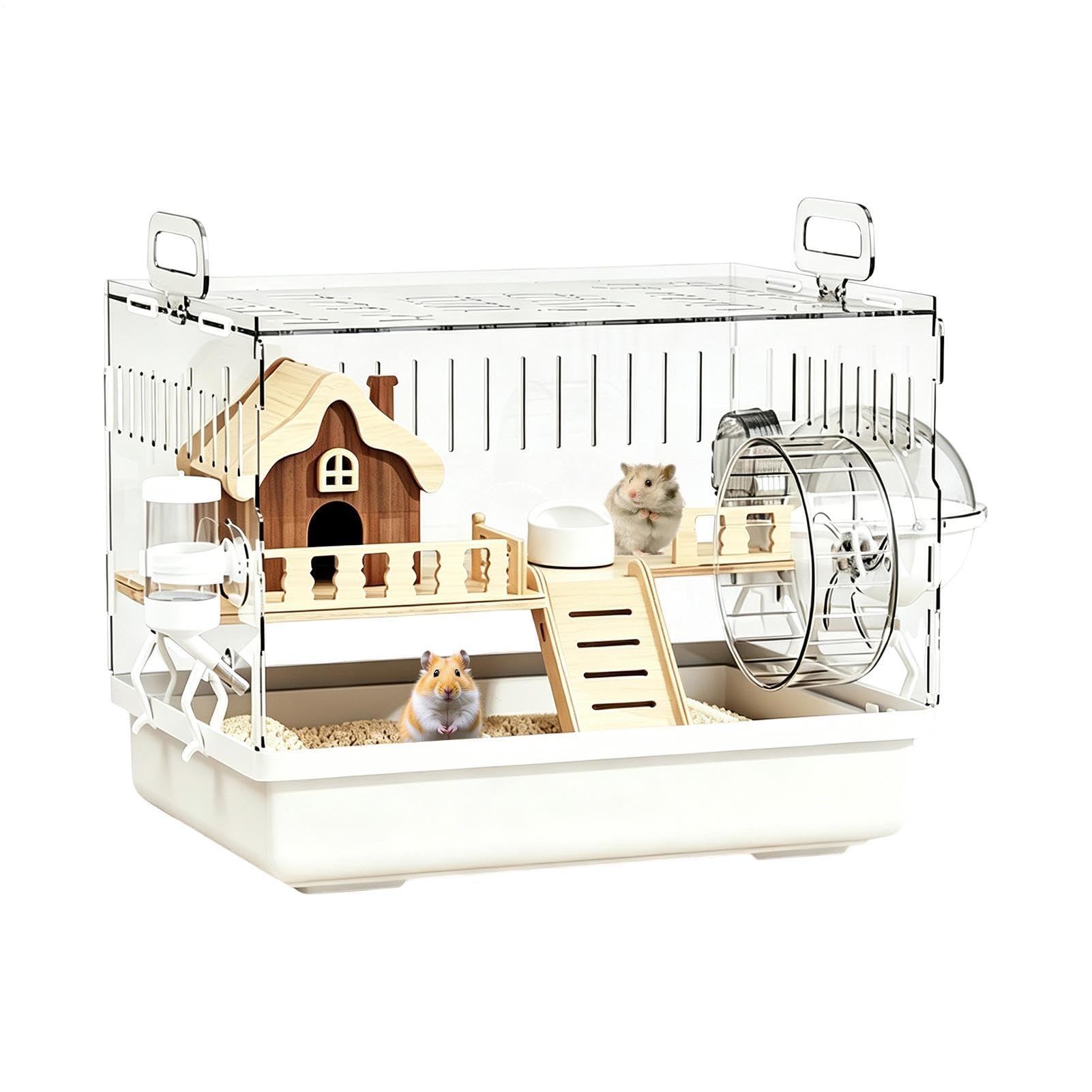 Syrischer Hamsterkäfig,Durchsichtiges Hamsterhaus - Chinchillahaus aus Acryl - Für Tiereltern Halter Schlafzimmer Arbeitszimmer Wohnzimmer Homeoffice Wohnung Unterkünfte