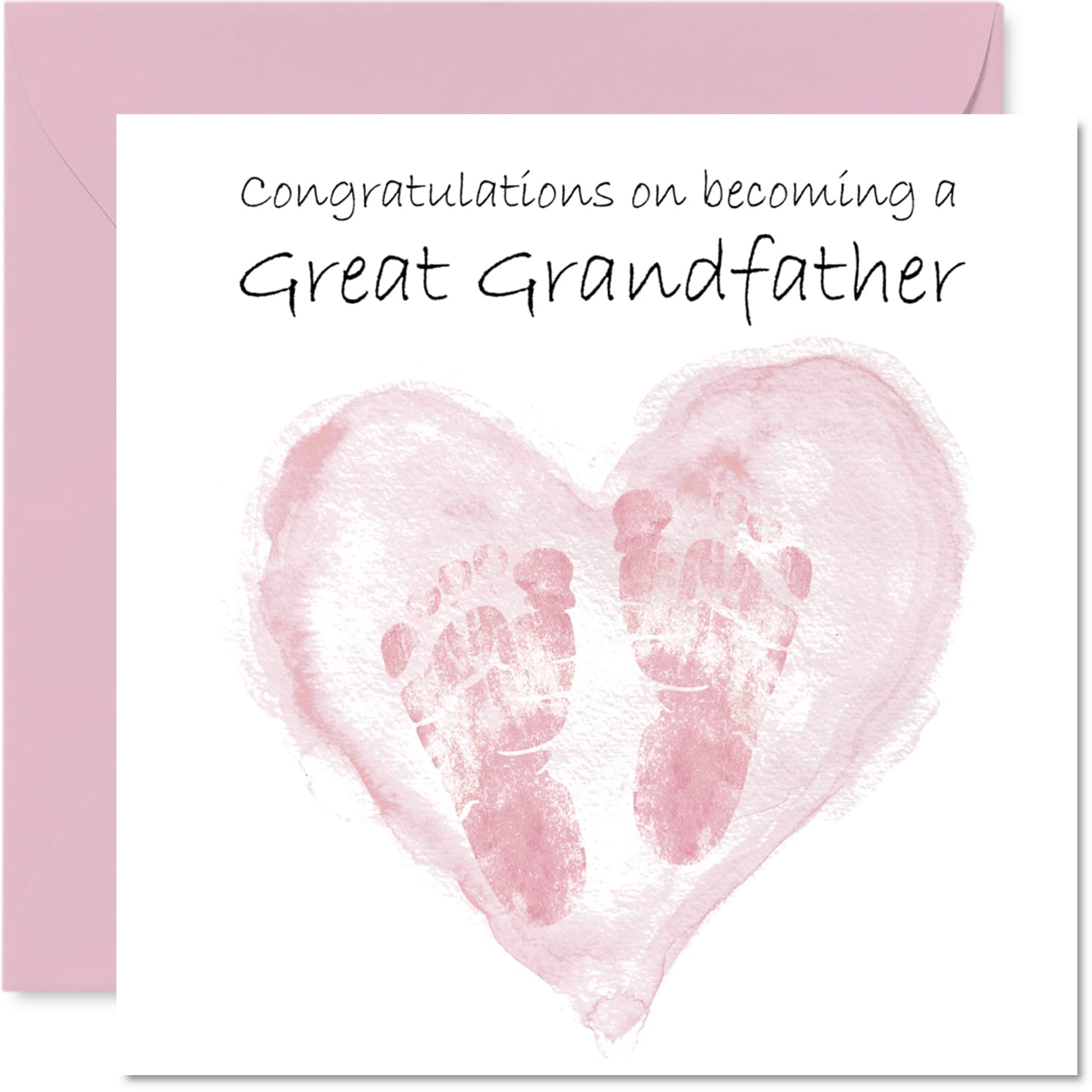 New Baby Girl Card for Great Grandfather - Congrats Becoming - Well Done Congratulations Card for New Great Grandfather, 145mm Welcome To The World Greeting Cards