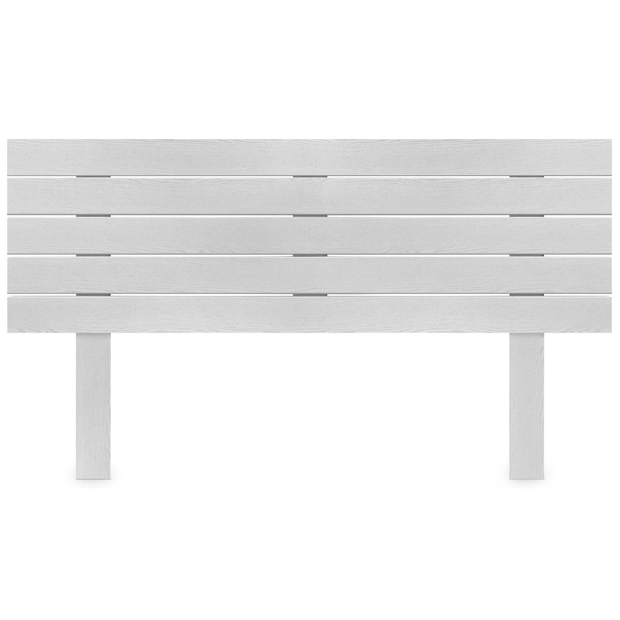 DHOME Cabecero de Madera reciclada DM con Patas Estilo Palet Horizontal Cama Palets Herrajes incluidos (Blanco Madera, 135cm)