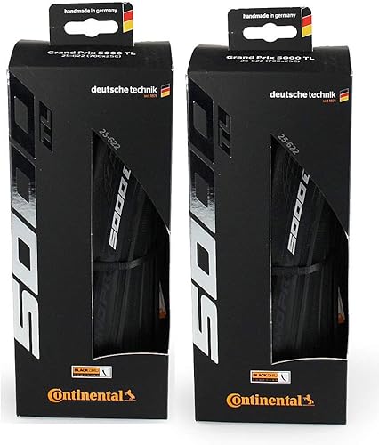 Continental Grand Prix 5000 S TR - Tubeless Road Bike Tire | Fast, Light, Durable - BlackChili, Vectran Breaker, LazerGrip, Active Comfort