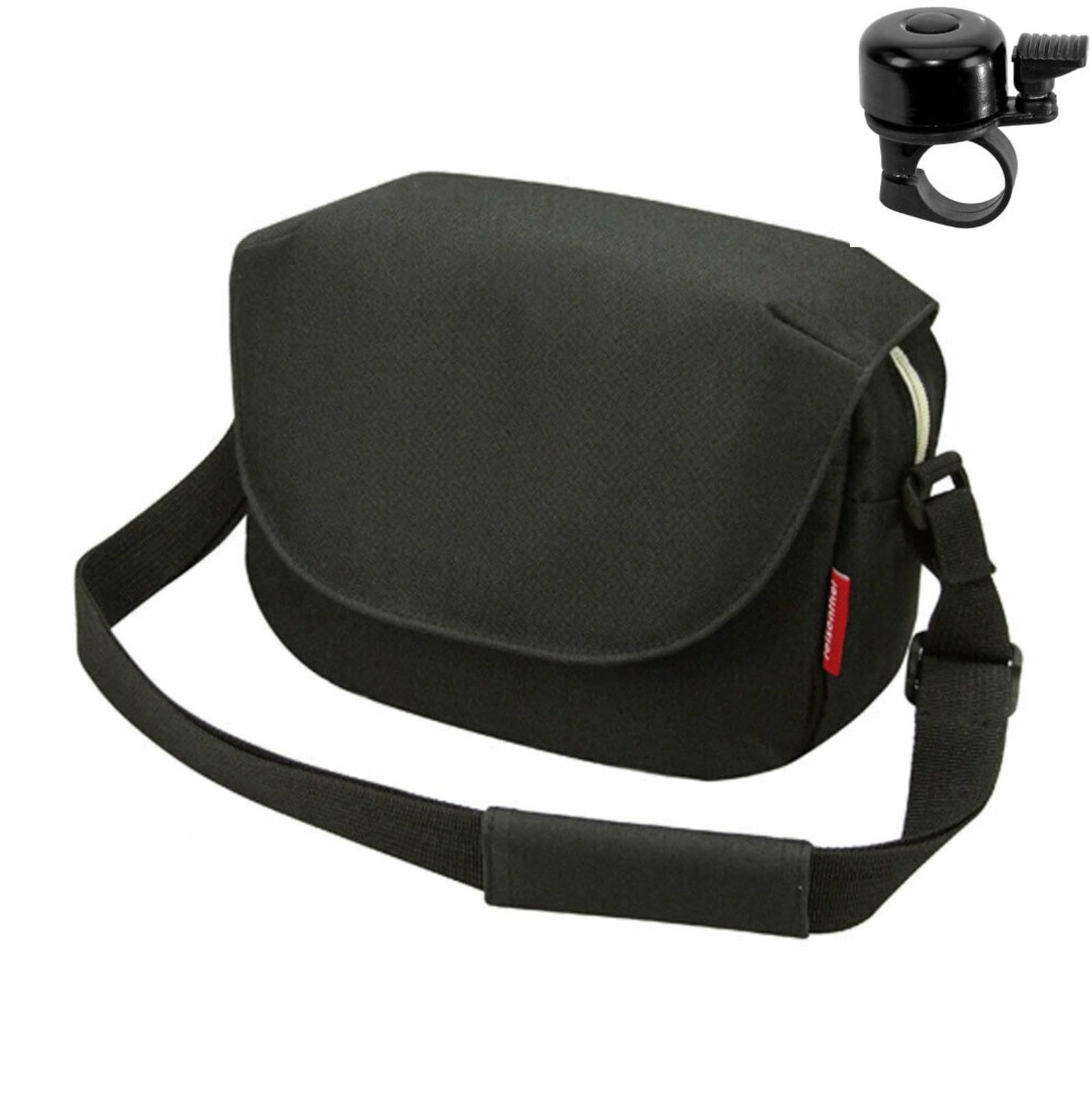 Rixen & Kaul Reisen-thel Fahrrad Lenkertasche Schultertasche Umhängetasche FunBag Schwarz inkl. Fahrradklingel