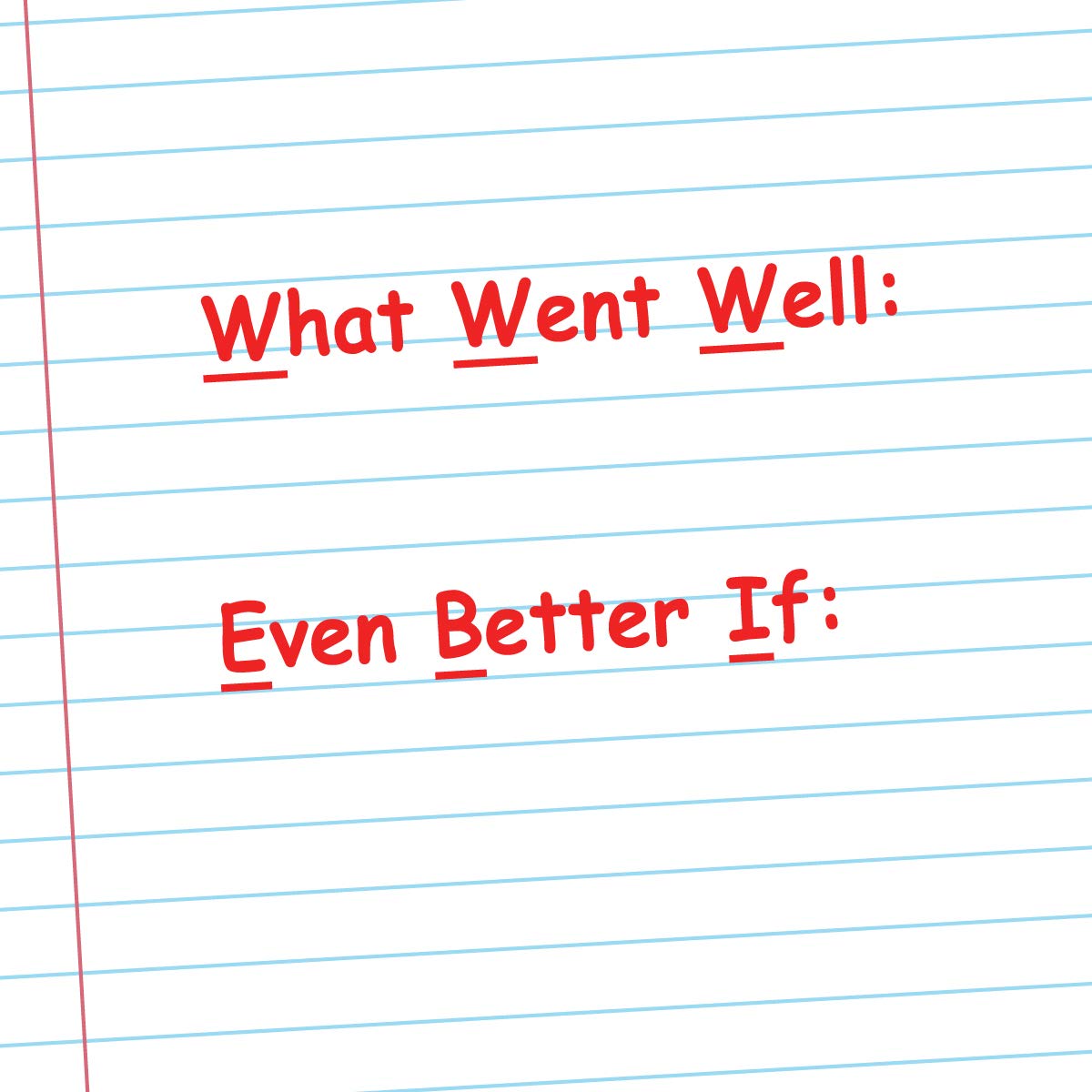 Classroom Capers Red What Went Well: / Even Better If: (Www/Ebi) Teacher Stamp. Self-Inking Feedback Stamper. 26X31mm, Reinkable, Ink