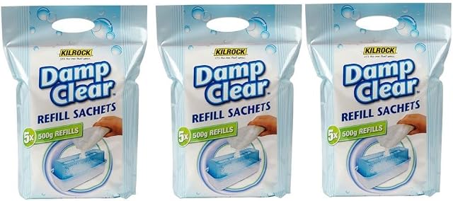 3 x Kilrock Moisture Damp Absorber Trap Refill Crystals 2.5kg - Total 7.5kg