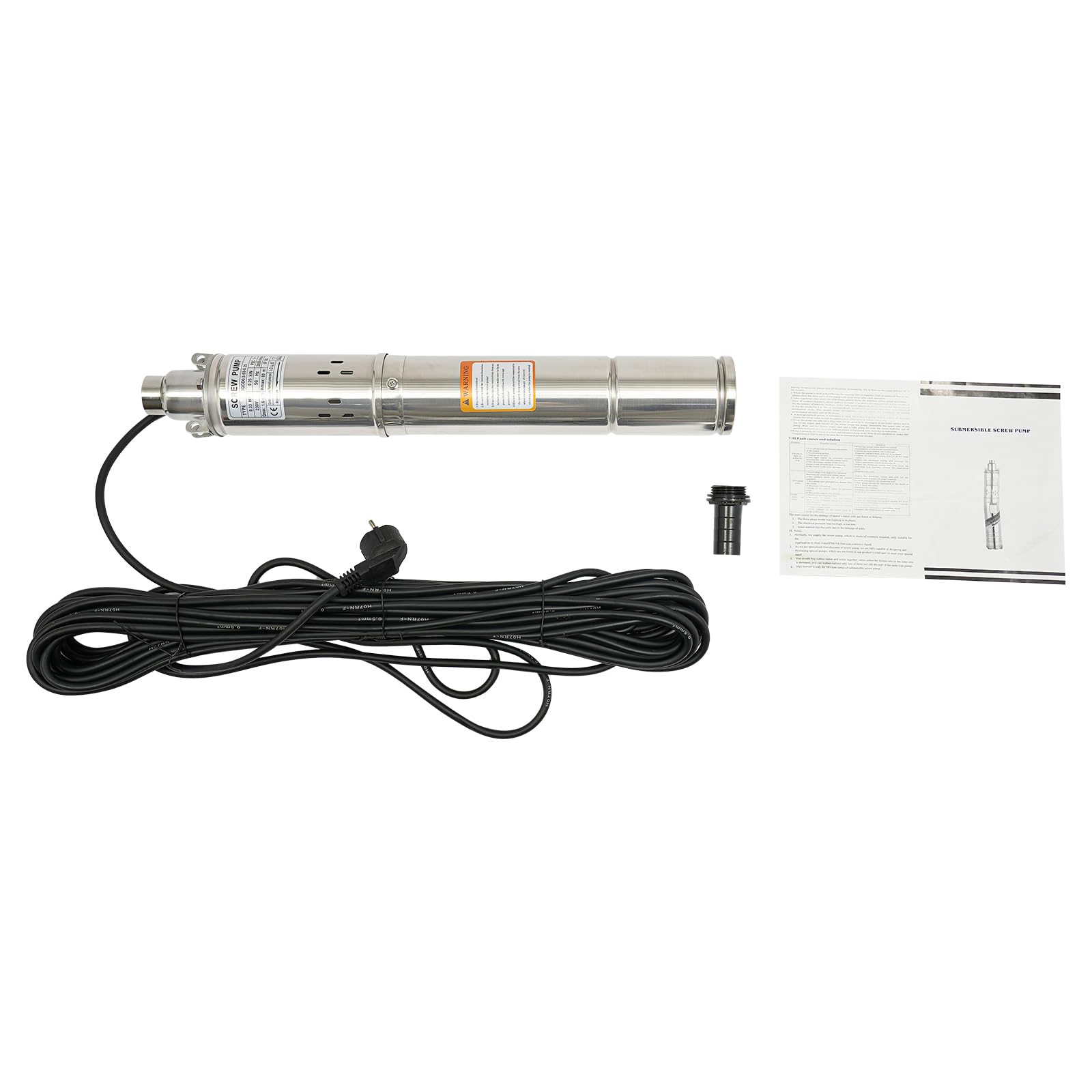 Pompe de Puits Profonde,220v 250w Pompe Immergée Pour Puits 1600l/h Longueur du Câble 20m Pompe à Eau Profond en Acier Inox Ip68-Silencieuse 20db,Pour Irrigation Jardin Ferme Maison