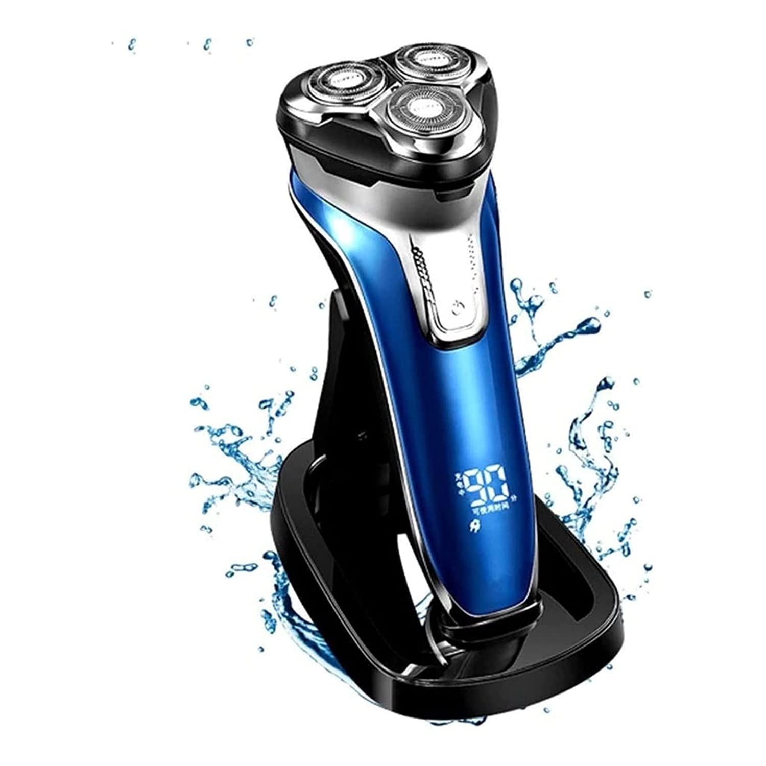 Electric Shaver Razor for Men with Floating Rotary Razor Ipx7 Led Display Rechargeable Dry Wet Mens Electric Shavers