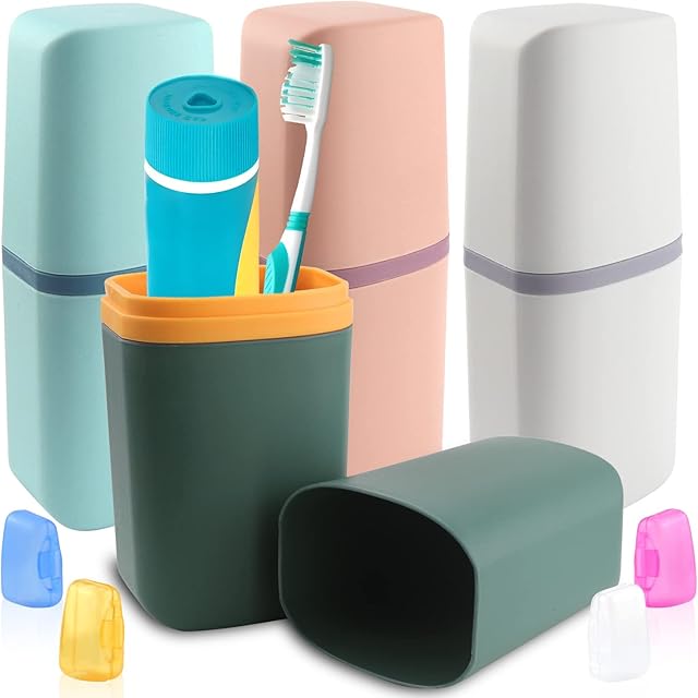 Podróżne etui na szczoteczki do zębów, kubek na szczoteczki do zębów, zestaw podróżny, etui na szczoteczki do zębów, pudełko na 4 szczoteczki do zębów, przenośne etui na kemping, do 4