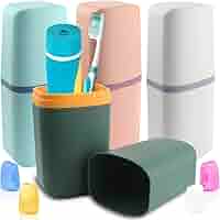 4 Portaspazzolini Da Viaggio - Custodie In PP Per Spazzolino E Dentifricio, Multicolore - Foto 5