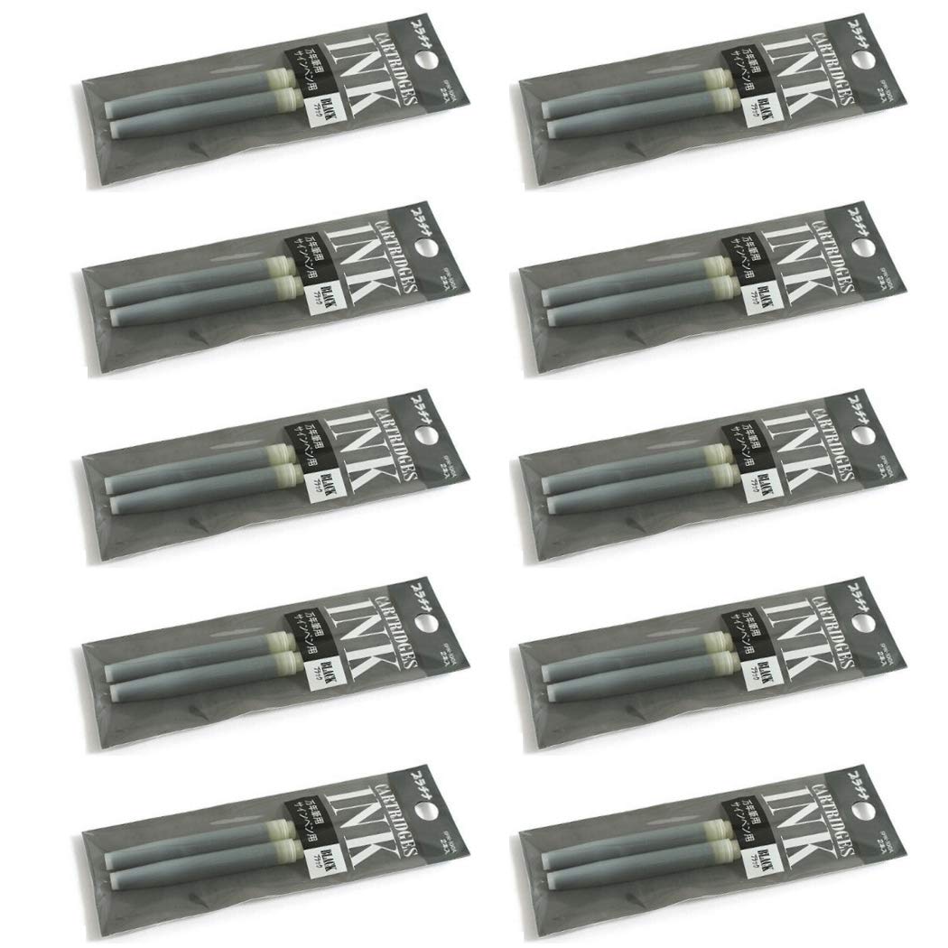 Platinum Ink Cartridges for Fountain Pens SPN-100A#1(Black) 2 cartridges ×10 Packs/total 20 cartridges