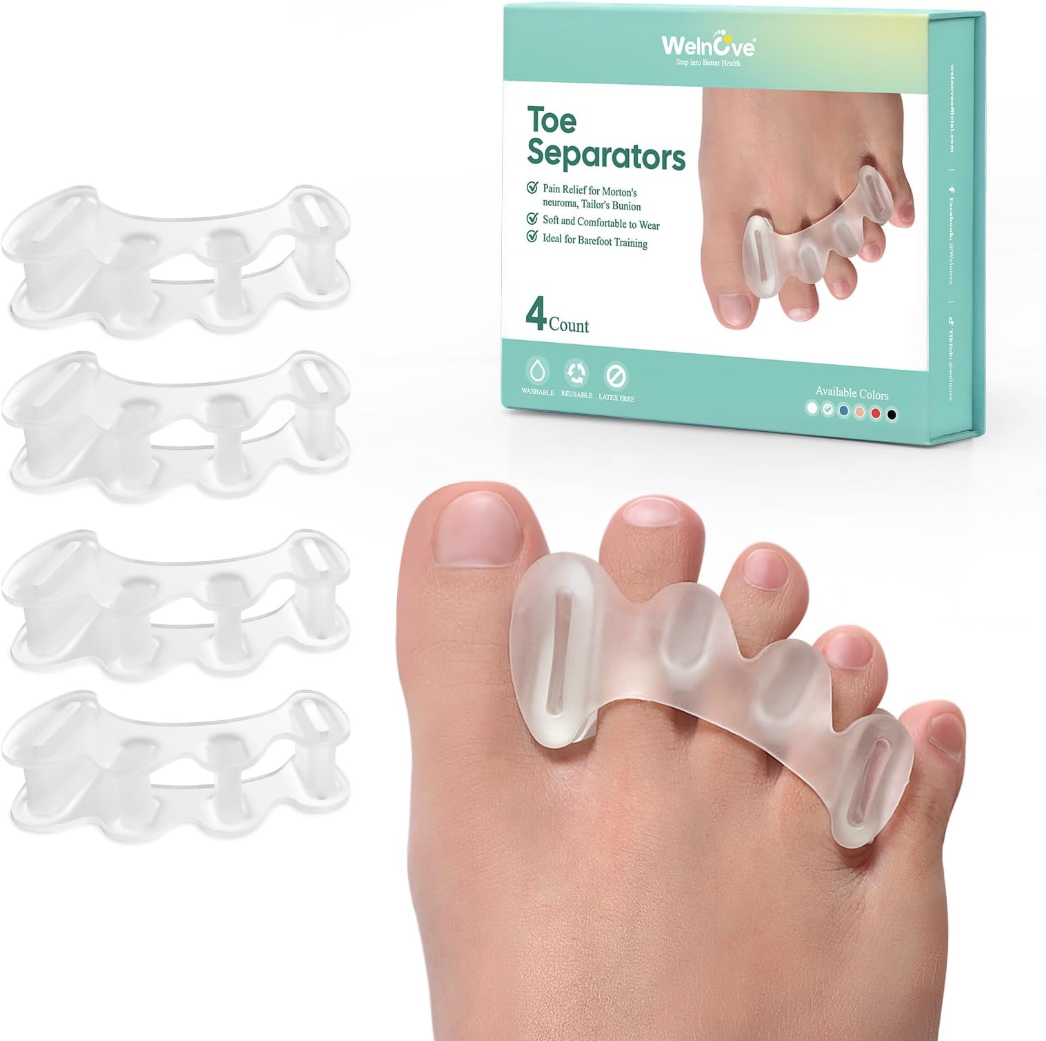 COOLWAVE Toe Separator Toe Spacer for Men and Women, Toe