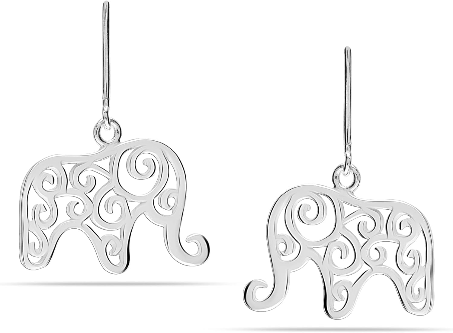 Charmsy 925 Sterling Silver Elephant Jewelry Set | Good Luck Pendant, Drop Earrings, Bracelet & Necklace | Birthday & Christmas Gift for Women