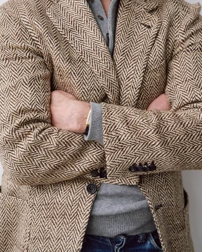 Mens Sport Coats Tweed Casual Blazer Two Button Lightweight Suit Jacket4