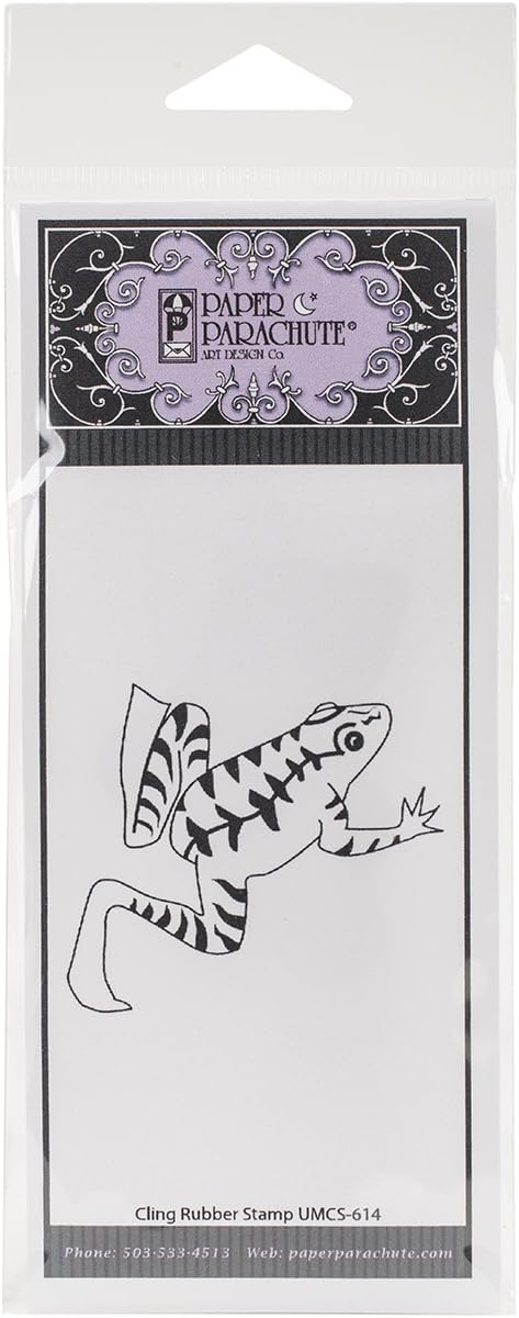 Leaping Frog - Paper Parachute Cling Rubber Stamps 2.5"X2" Sheet
