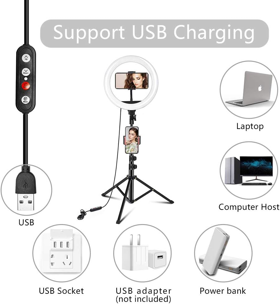 Exclusive PINGKO 10 inch LED Selfie Ring Light with Tripod Stand & Phone Holder for Live Streaming&YouTube Video, Dimmable Makeup Ring Light for Photography &Vlog Compatible with iOS and Android Exclusive Discount 🔥 PINGKO 10 inch LED Selfie Ring Light with Tripod Stand & Phone Holder for Live Streaming&YouTube Video, Dimmable Makeup Ring Light for Photography &Vlog Compatible with iOS and Android